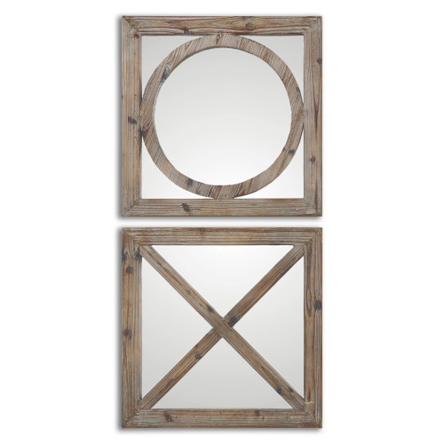 Baci E Abbracci, Wooden Mirrors S/2 (07067)