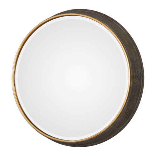 Sturdivant Antiqued Gold Round Mirror (09372)
