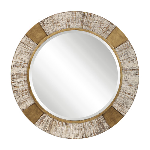 Reuben Gold Round Mirror (09478)