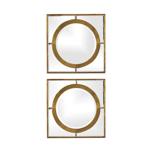 Gaza Gold Square Mirrors Set/2 (09488)