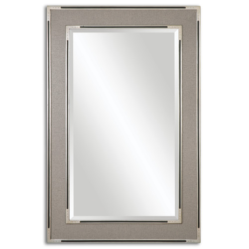 Alfred Black And Silver Rectangular Wall Mirror (14489)