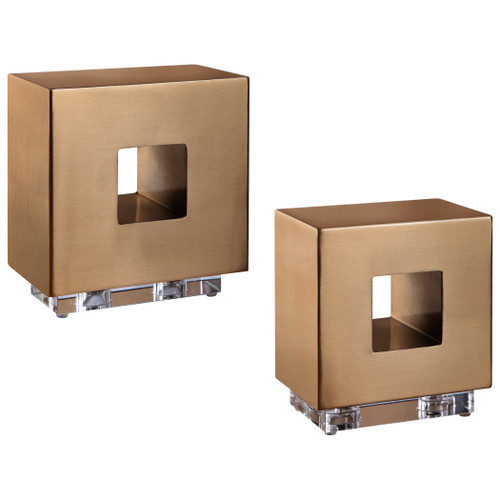 Rooney Brass Cubes, S/2 (17730)