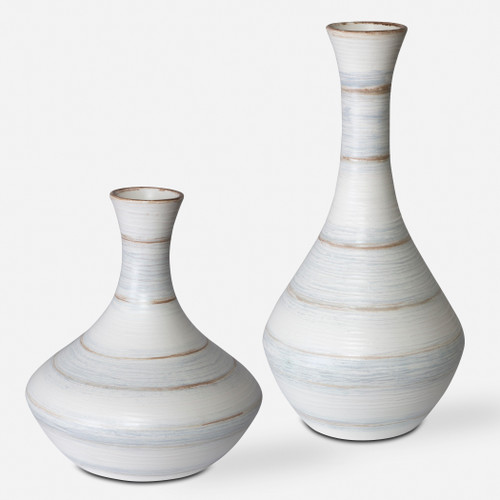 Uttermost Potter Fluted Striped Vases, Set of 2 (17964)