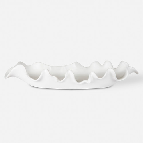Ruffled Feathers Modern White Bowl (17965)