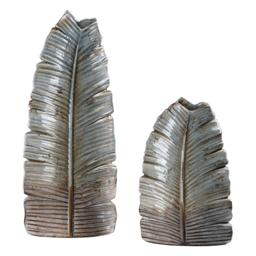 Invano Leaf Vases S/2 (18741)