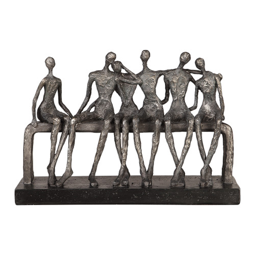 Camaraderie Aged Silver Figurine (18991)