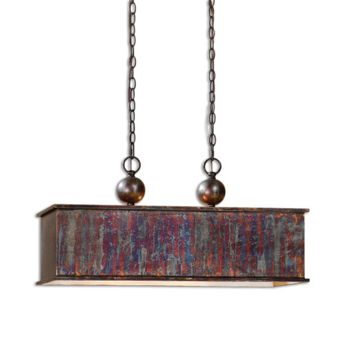 Albiano Rectangle 2 Lt Bronze Pendant (21922)