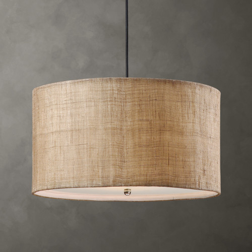 Uttermost Dafina 3 Light Burlap Drum Pendant (21933)