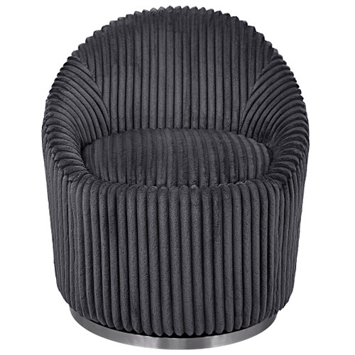 Crue Gray Fabric Swivel Chair (23599)