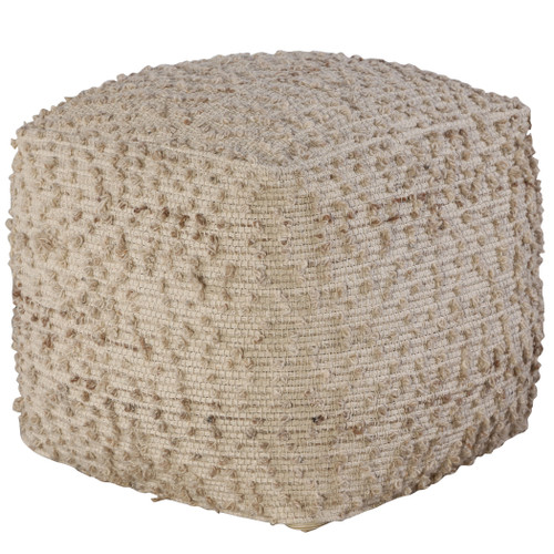 Valda Gray Wool Pouf (23954)