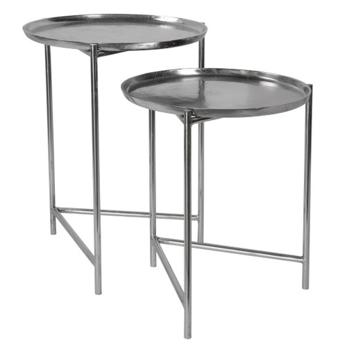 Burnett Nickel Nesting Tables, S/2 (25150)