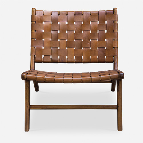 Plait Woven Leather Accent Chair (25484)