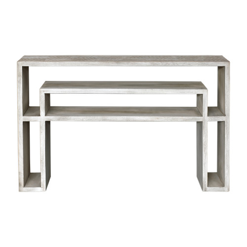 Genara Bone White Carved Console Table (25839)