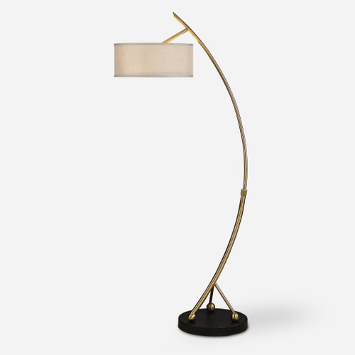 Vardar Curved Brass Floor Lamp (28089-1)
