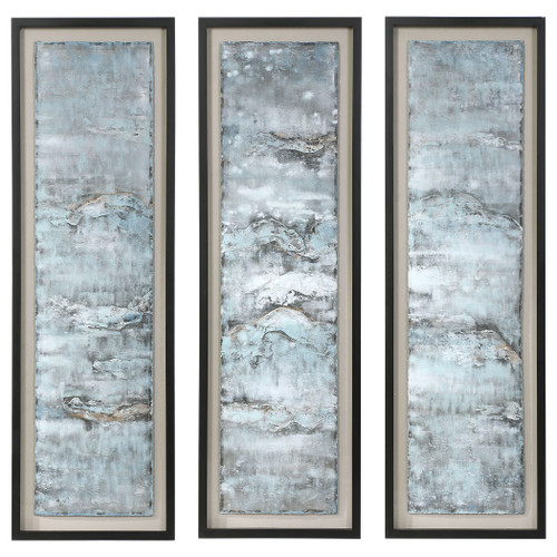 Ocean Swell Painted Metal Art, S/3, 3 Cartons (35374)