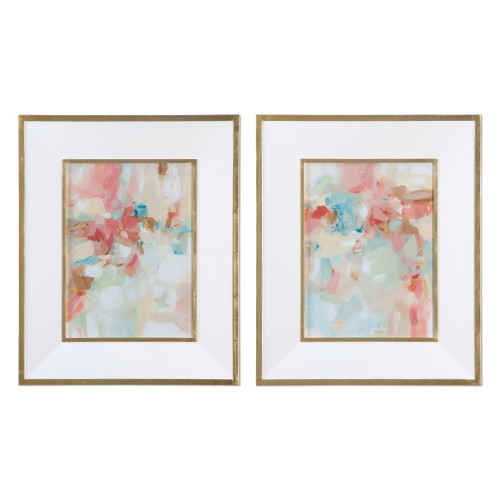 A Touch Of Blush And Rosewood Fences Art, S/2 (41557)