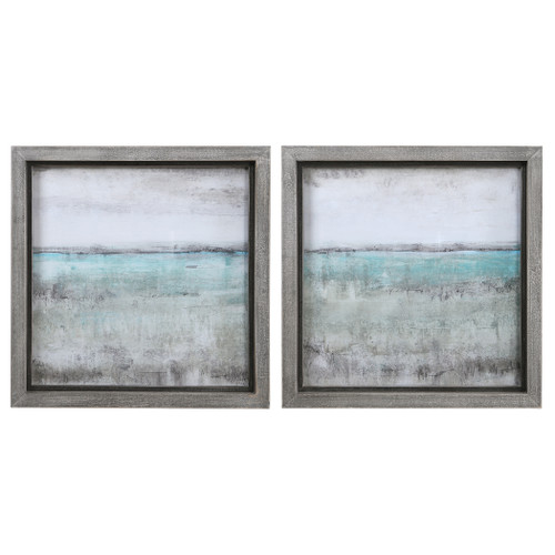 Aqua Horizon Framed Prints, Set/2 (51114)