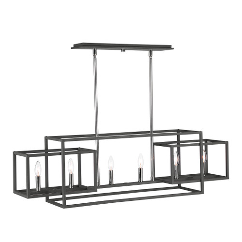 Quadrangle 6 Light Rectangular Chandelier (21339)