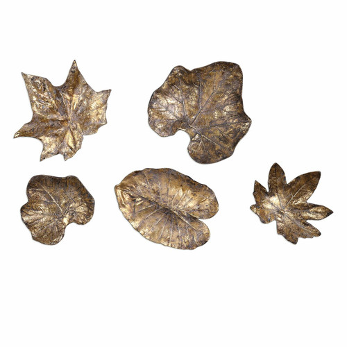 Bronze Leaves Wall Art Set/5 (04063)