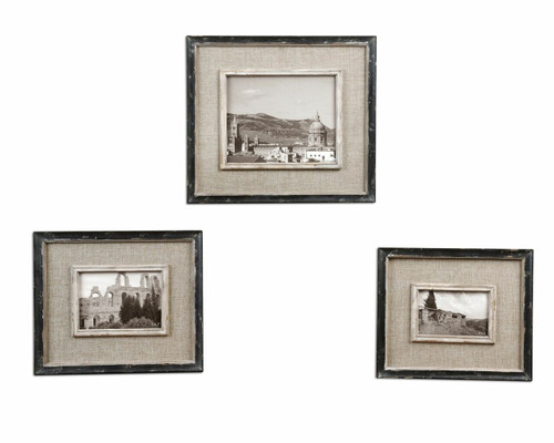 Kalidas Cloth Lined Photo Frames, Set/3 (18537)