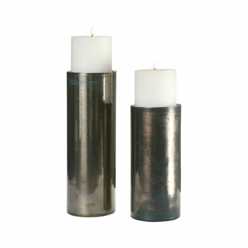 Amala Iridescent Candleholders S/2 (18933)