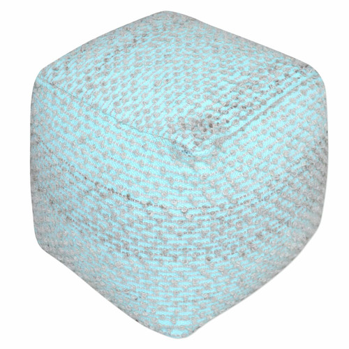 Valda Aqua Wool Pouf (23952)