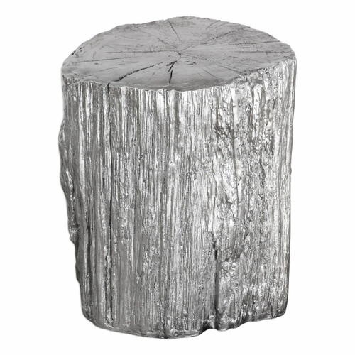Cambium Silver Tree Stump Stool (24663)