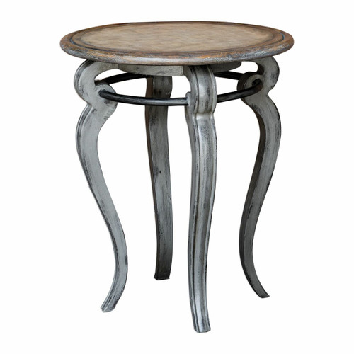 Mariah Round Gray Side Table (25843)