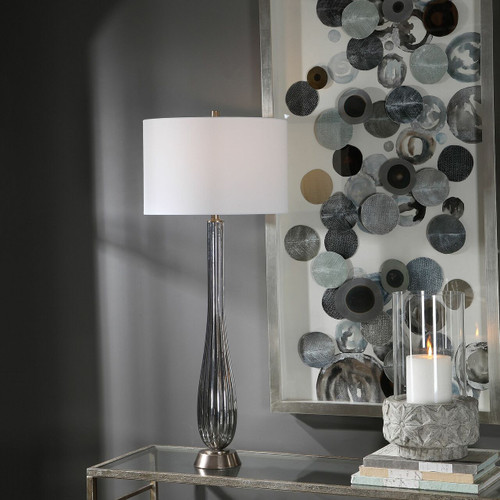 Reeve Gray Glass Table Lamp (26360)