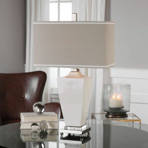 Uttermost Rochelle White Glaze Table Lamp (27300-1)