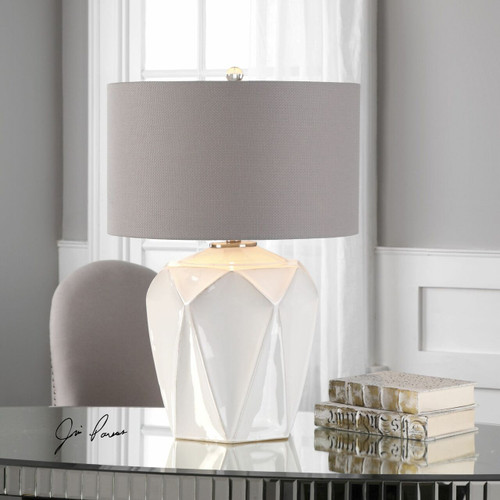 Uttermost Elvilar Gloss White Table Lamp (27227-1)