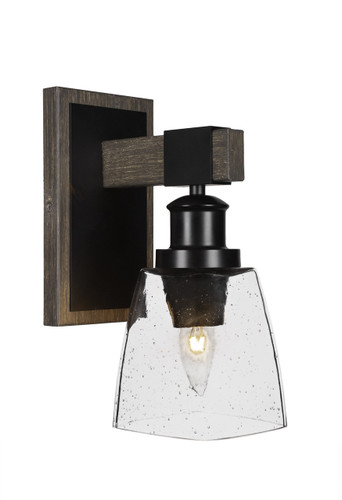 Tacoma 1 Lt Sconce In Matte Black & Paint Distressed Wood-Look (1841-MBDW-461)