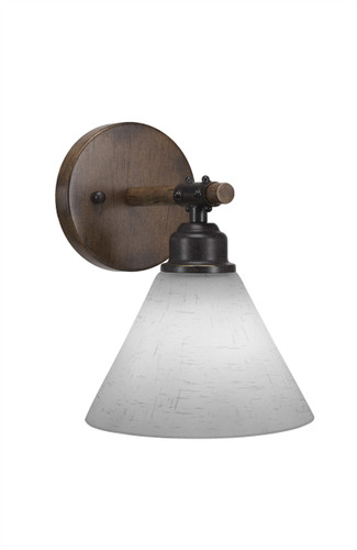 Blacksmith 1 Light Wall Sconce In Painted Wood-Look & Dark Granite (1751-312)