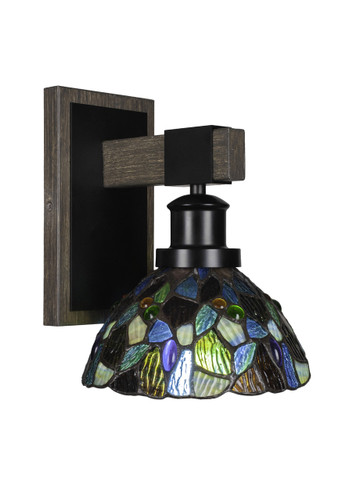Tacoma 1 Lt Sconce In Matte Black & Paint Distressed Wood-Look (1841-MBDW-9955)