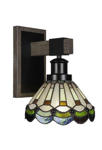 Tacoma 1 Lt Sconce In Matte Black & Paint Distressed Wood-Look (1841-MBDW-9395)