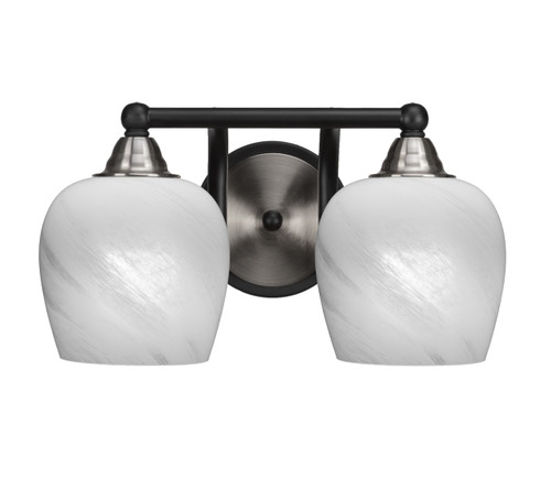 2 Light Bathroom Lighting In Matte Black & Brushed Nickel (3422-MBBN-4811)