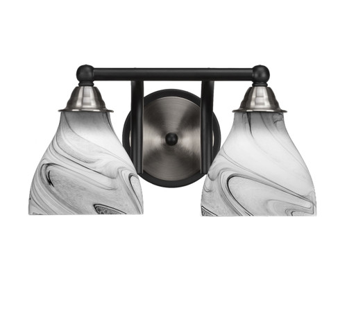 2 Light Bathroom Lighting In Matte Black & Brushed Nickel (3422-MBBN-4769)