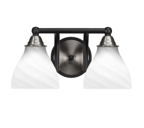 2 Light Bathroom Lighting In Matte Black & Brushed Nickel (3422-MBBN-4761)