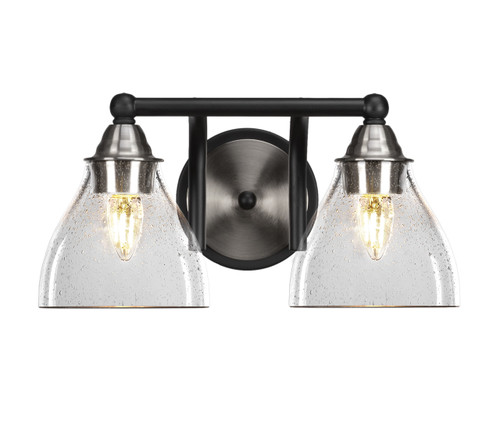 2 Light Bathroom Lighting In Matte Black & Brushed Nickel (3422-MBBN-4760)