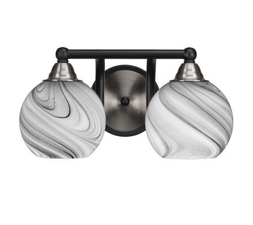2 Light Bathroom Lighting In Matte Black & Brushed Nickel (3422-MBBN-4109)