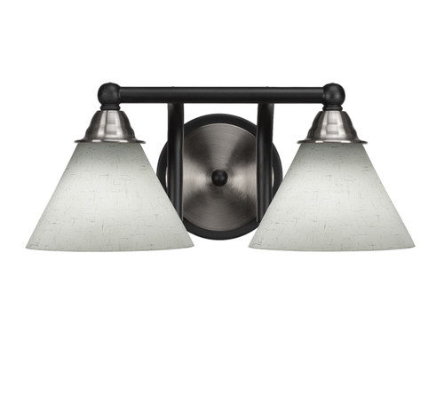 2 Light Bathroom Lighting In Matte Black & Brushed Nickel (3422-MBBN-312)
