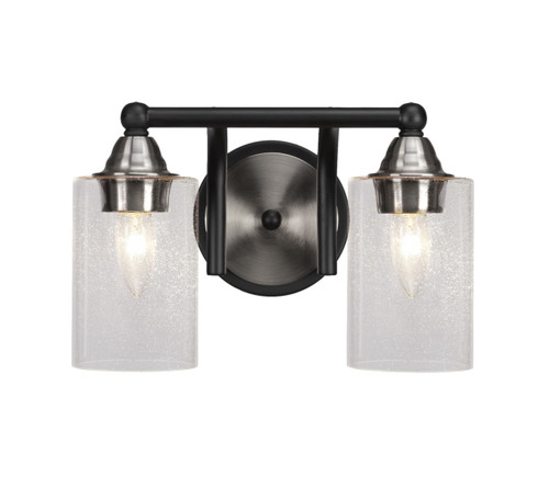 2 Light Bathroom Lighting In Matte Black & Brushed Nickel (3422-MBBN-300)