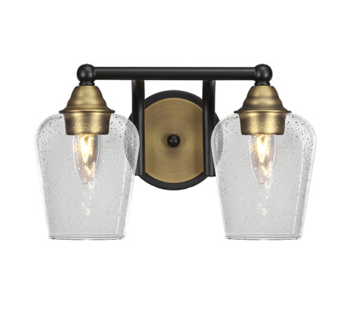 2 Light Bathroom Lighting In Matte Black & Brass (3422-MBBR-210)