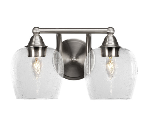 2 Light Bathroom Lighting In Brushed Nickel (3422-BN-4810)