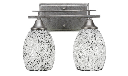 Uptowne 2 Light Bath Bar In Aged Silver (132-AS-4165)