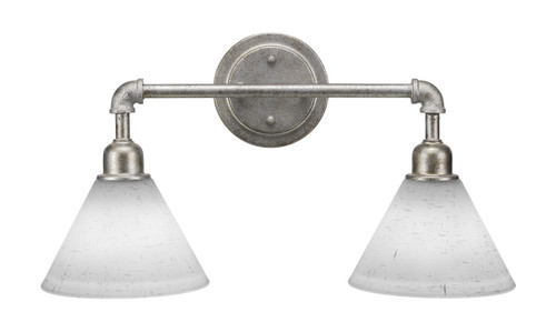 Vintage 2 Light Bath Bar In Aged Silver (182-AS-312)