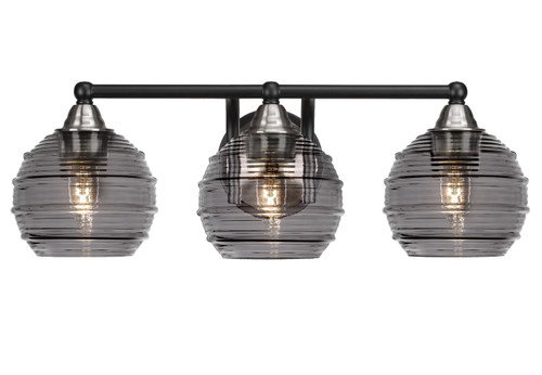 3 Light Bathroom Lighting In Matte Black & Brushed Nickel (3423-MBBN-5112)