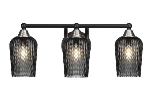 3 Light Bathroom Lighting In Matte Black & Brushed Nickel (3423-MBBN-4252)