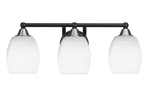 3 Light Bathroom Lighting In Matte Black & Brushed Nickel (3423-MBBN-4021)