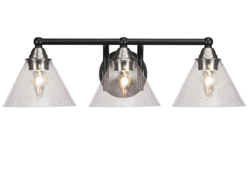 3 Light Bathroom Lighting In Matte Black & Brushed Nickel (3423-MBBN-302)